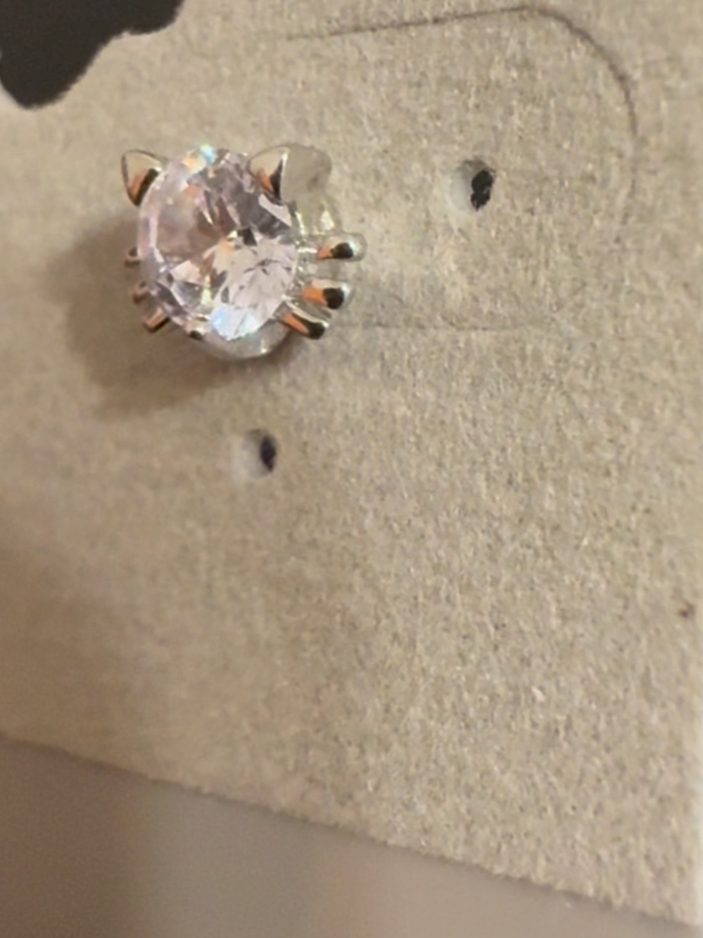 Sterling Silver Shiny 925 Kitty Cat Sparkling CZ Stud Earrings Brand New - Picture 9 of 15
